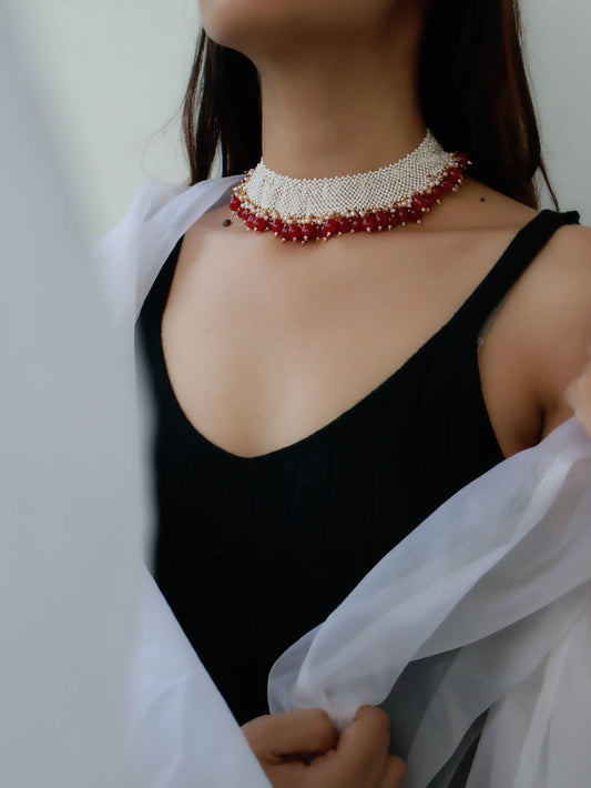 Swaab Red Choker Necklace