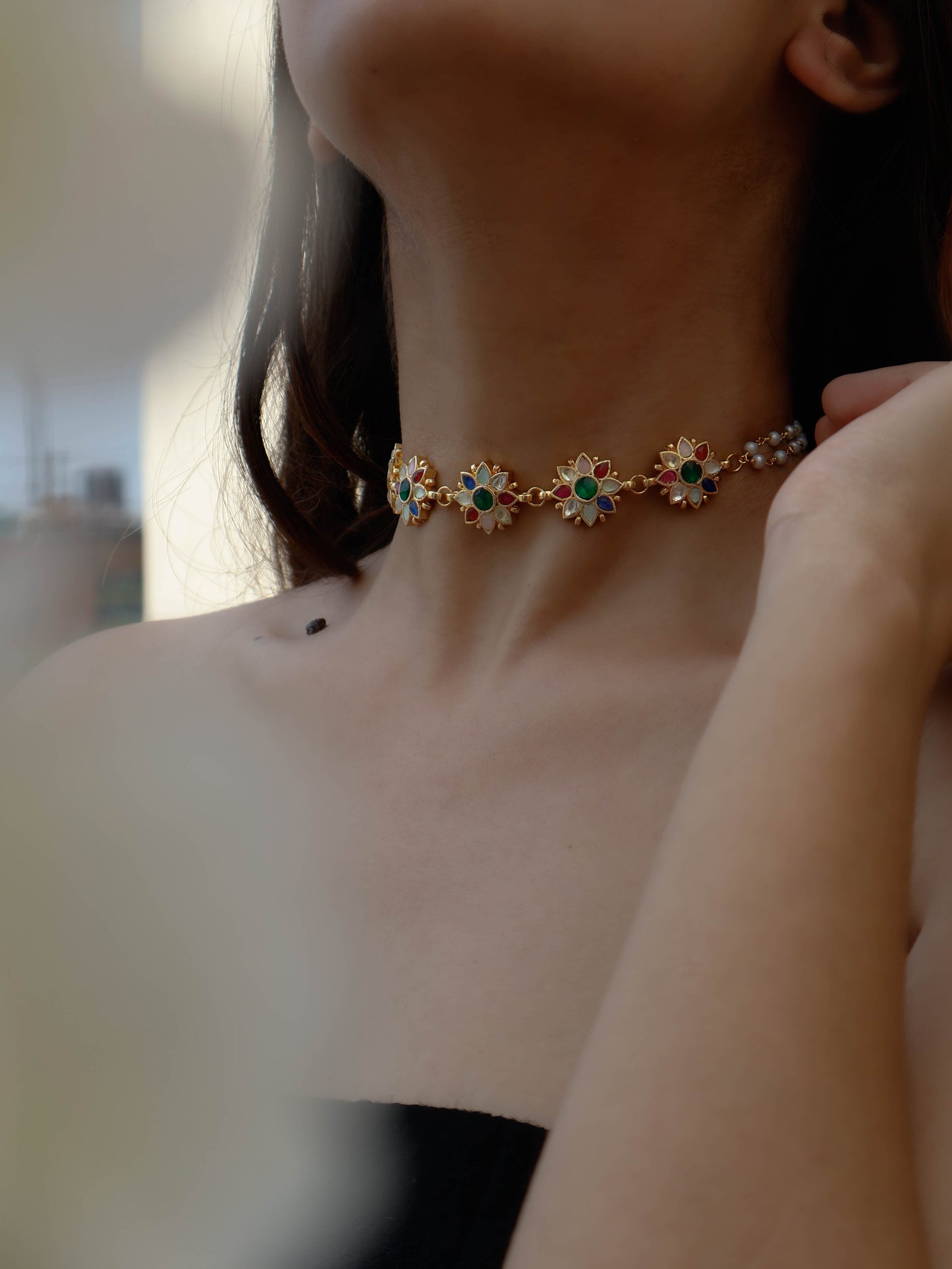 Elisa Multicolored Kundan Choker Necklace