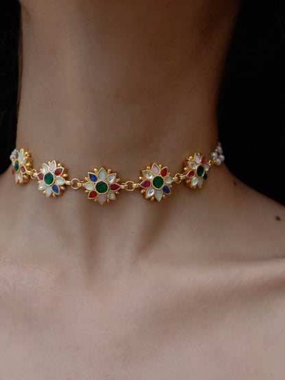 Elisa Multicolored Kundan Choker Necklace