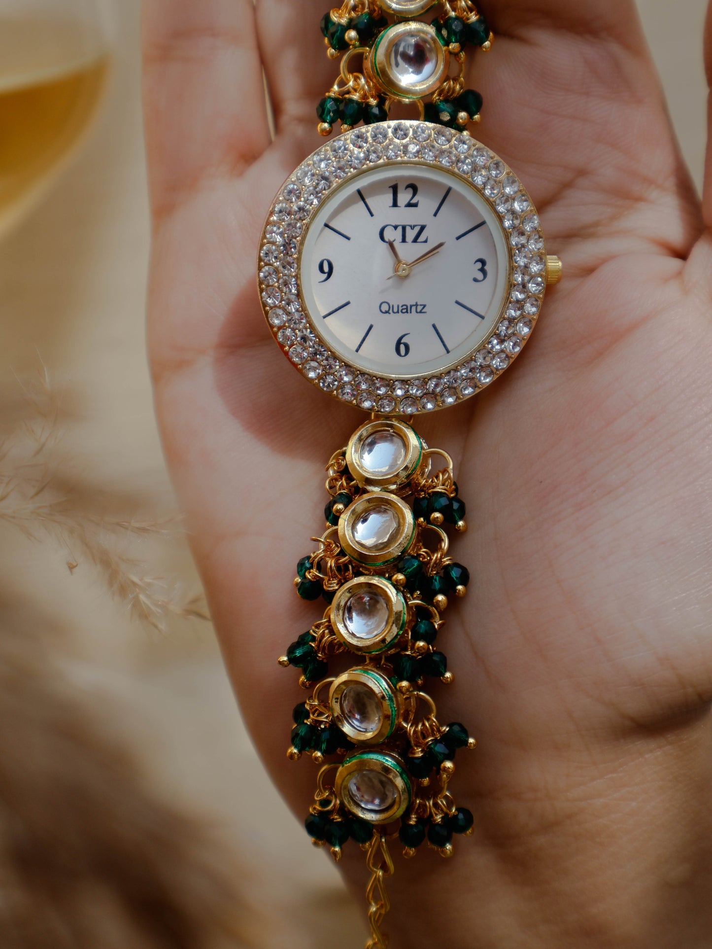 Maren Kundan Green Wrist Watch