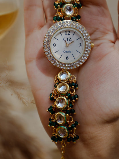 Maren Kundan Green Wrist Watch