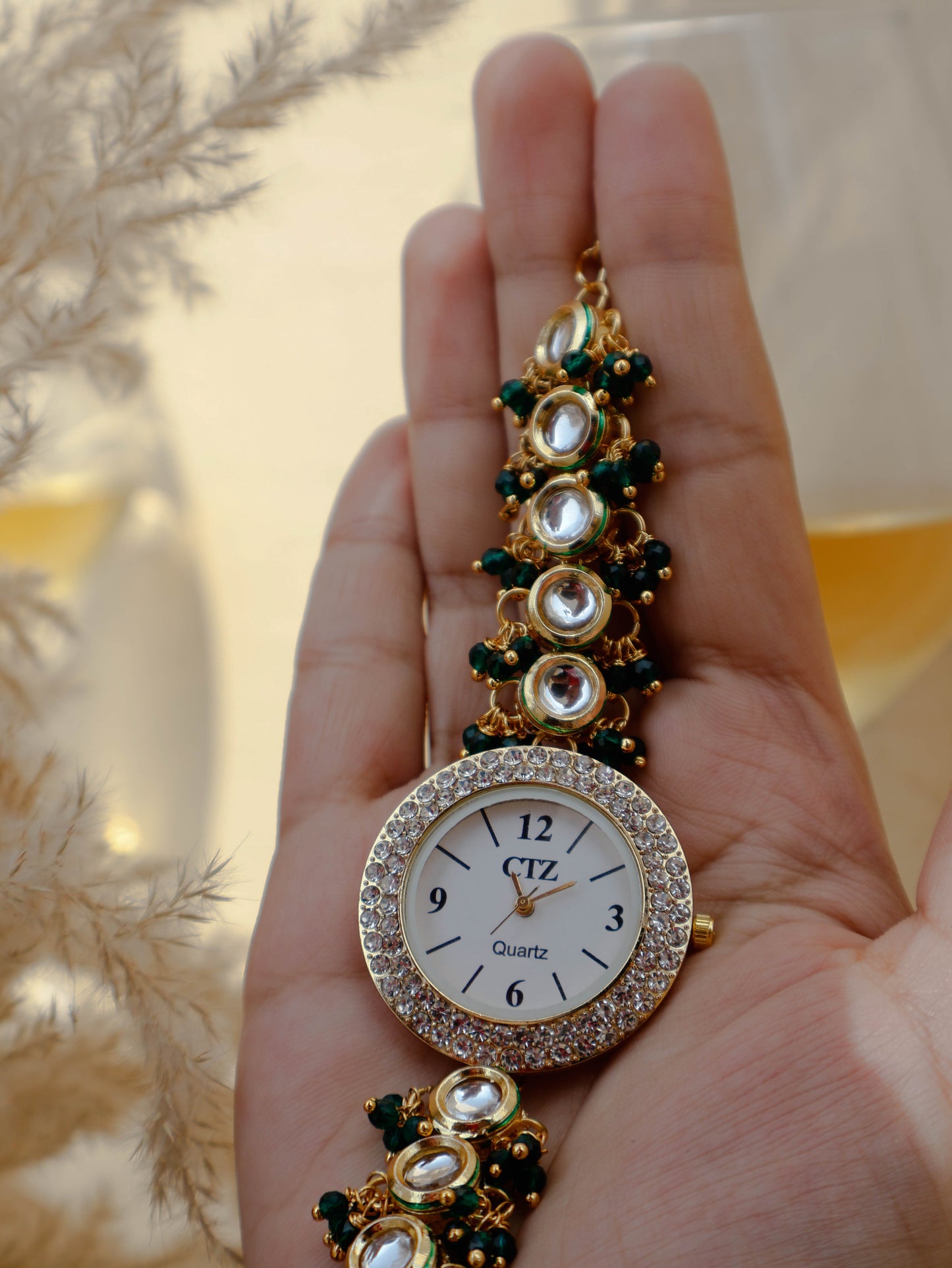 Maren Kundan Green Wrist Watch