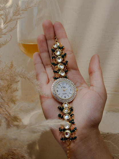 Maren Kundan Green Wrist Watch