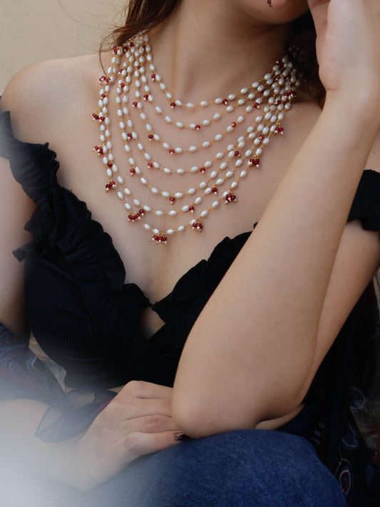 Uzaam Pearls Multilayered Necklace