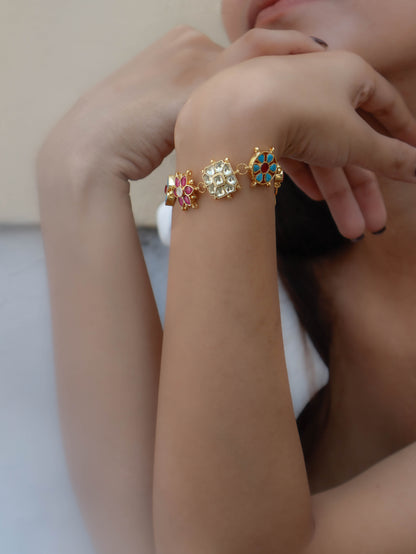 Sanae Multicolored Kundan Bracelet