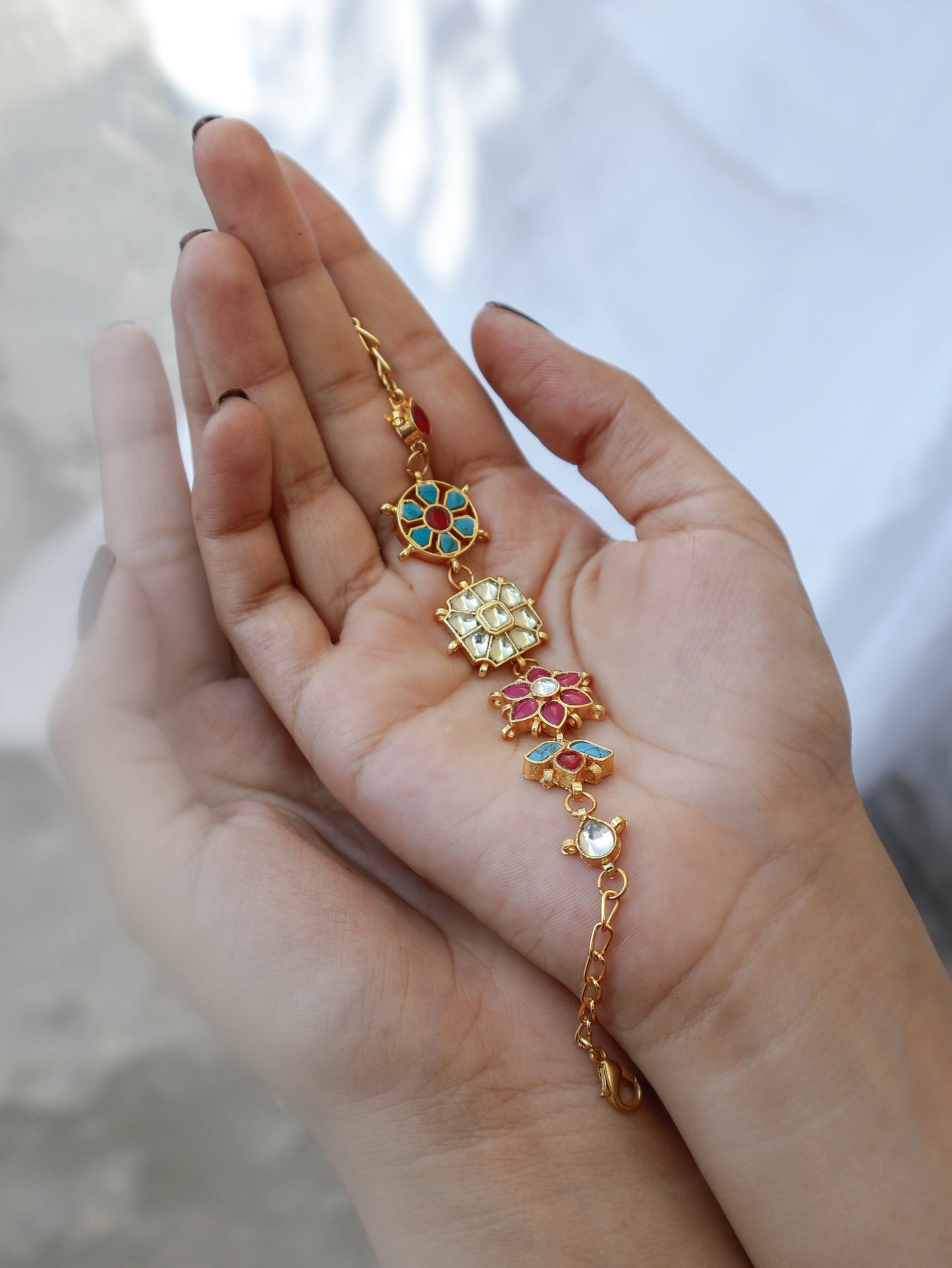 Sanae Multicolored Kundan Bracelet