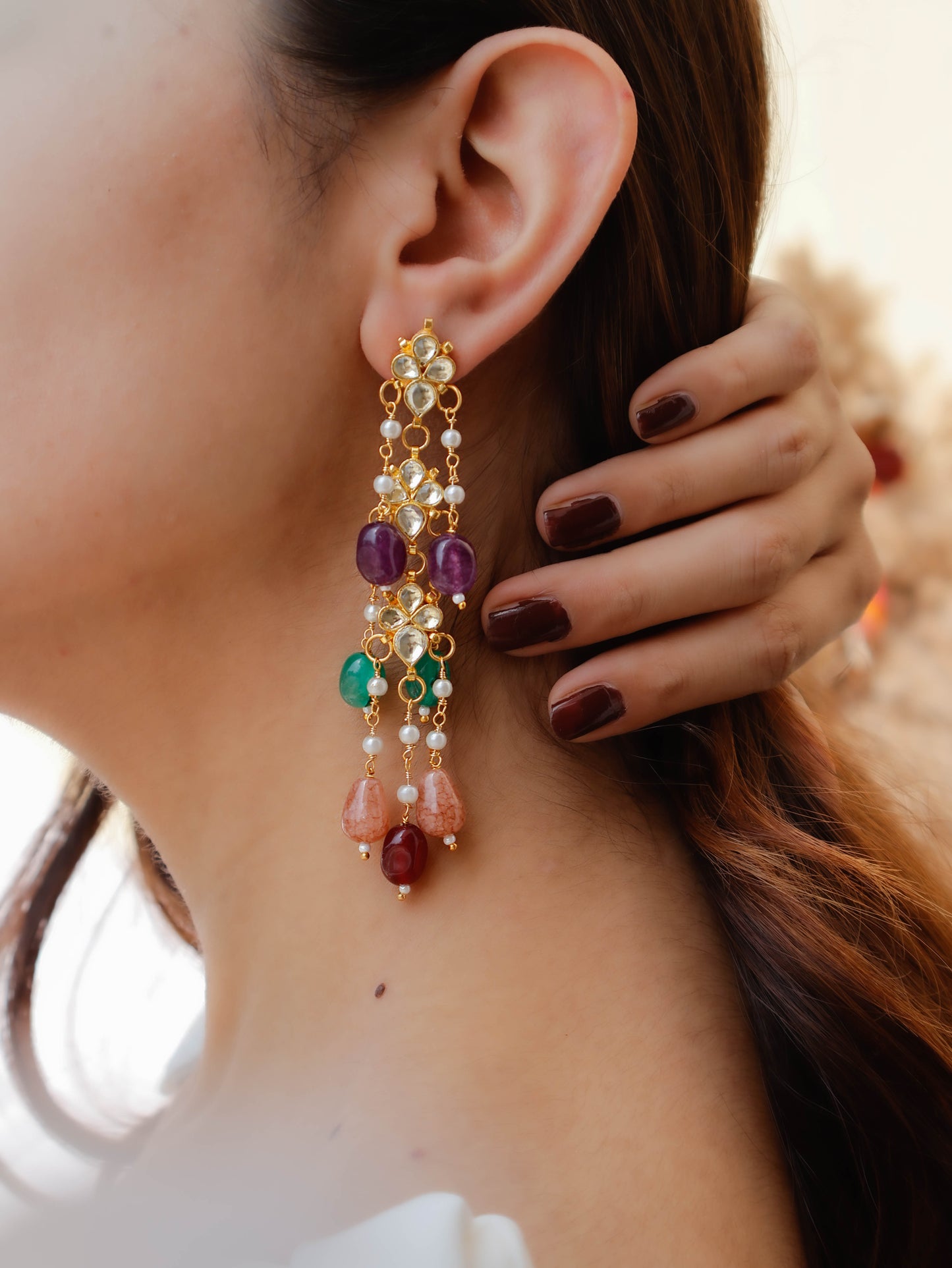 Taara Multicolored Kundan Earrings