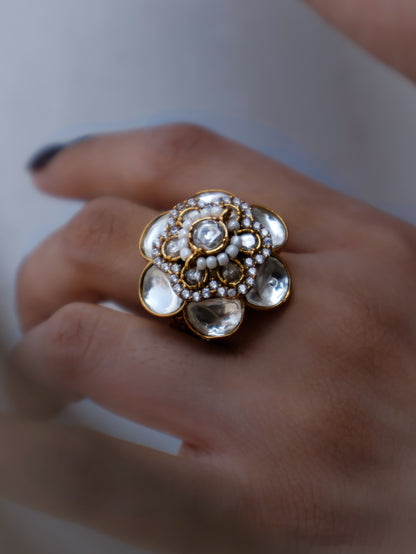 Tulsa Floral Polki Ring