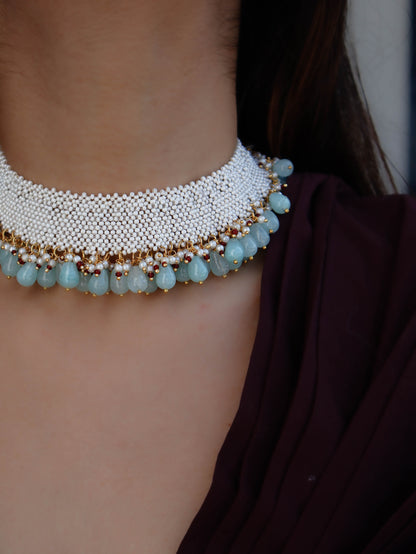 Mella White-Turquoise Choker Necklace