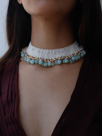 Mella White-Turquoise Choker Necklace