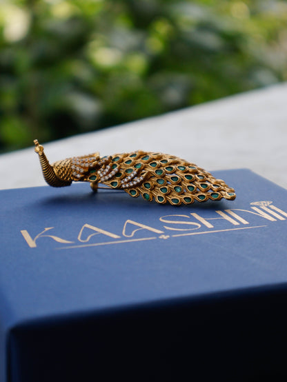 Medha Peacock Brooch