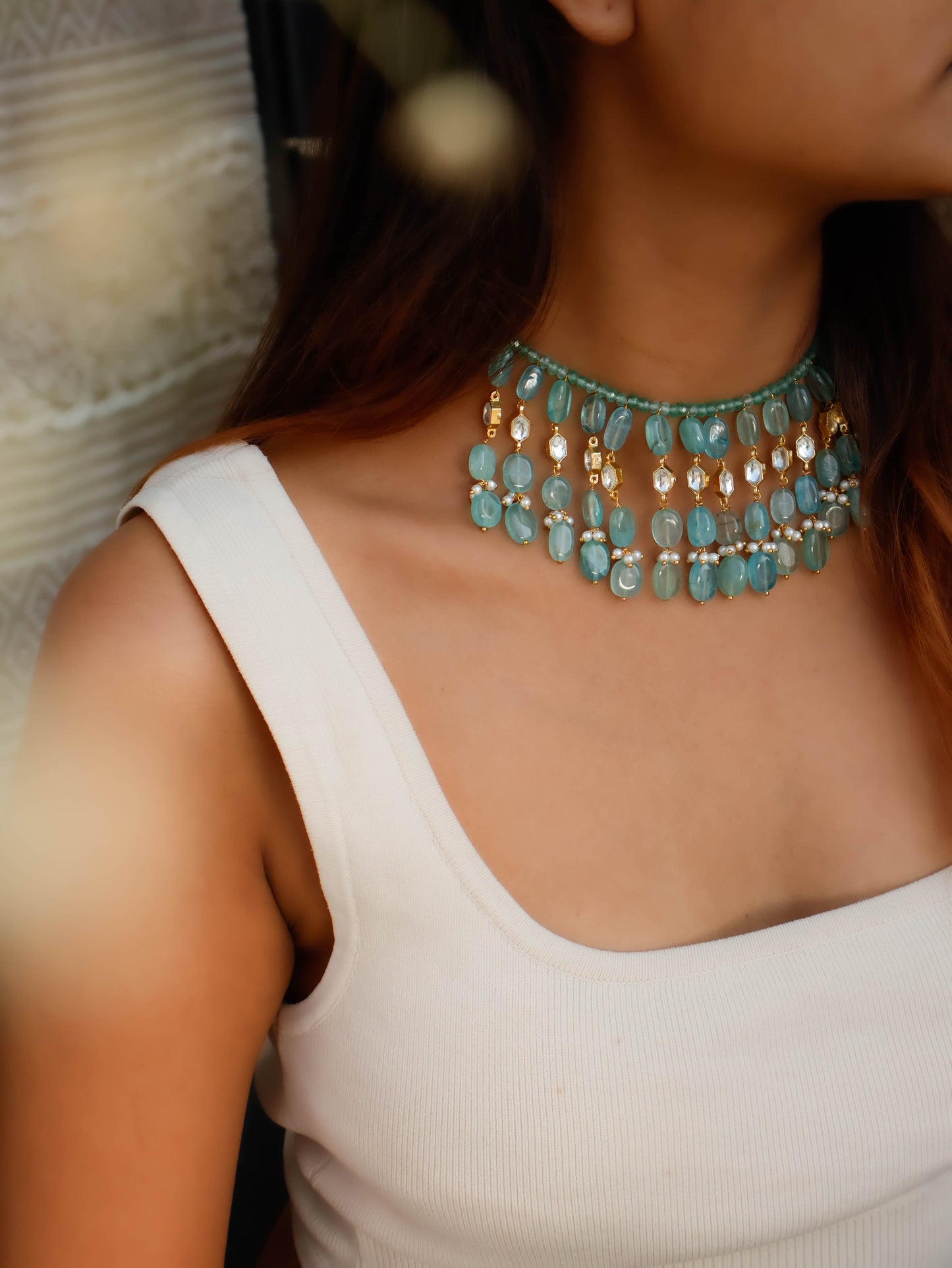 Jolene Mint Green Kundan Necklace