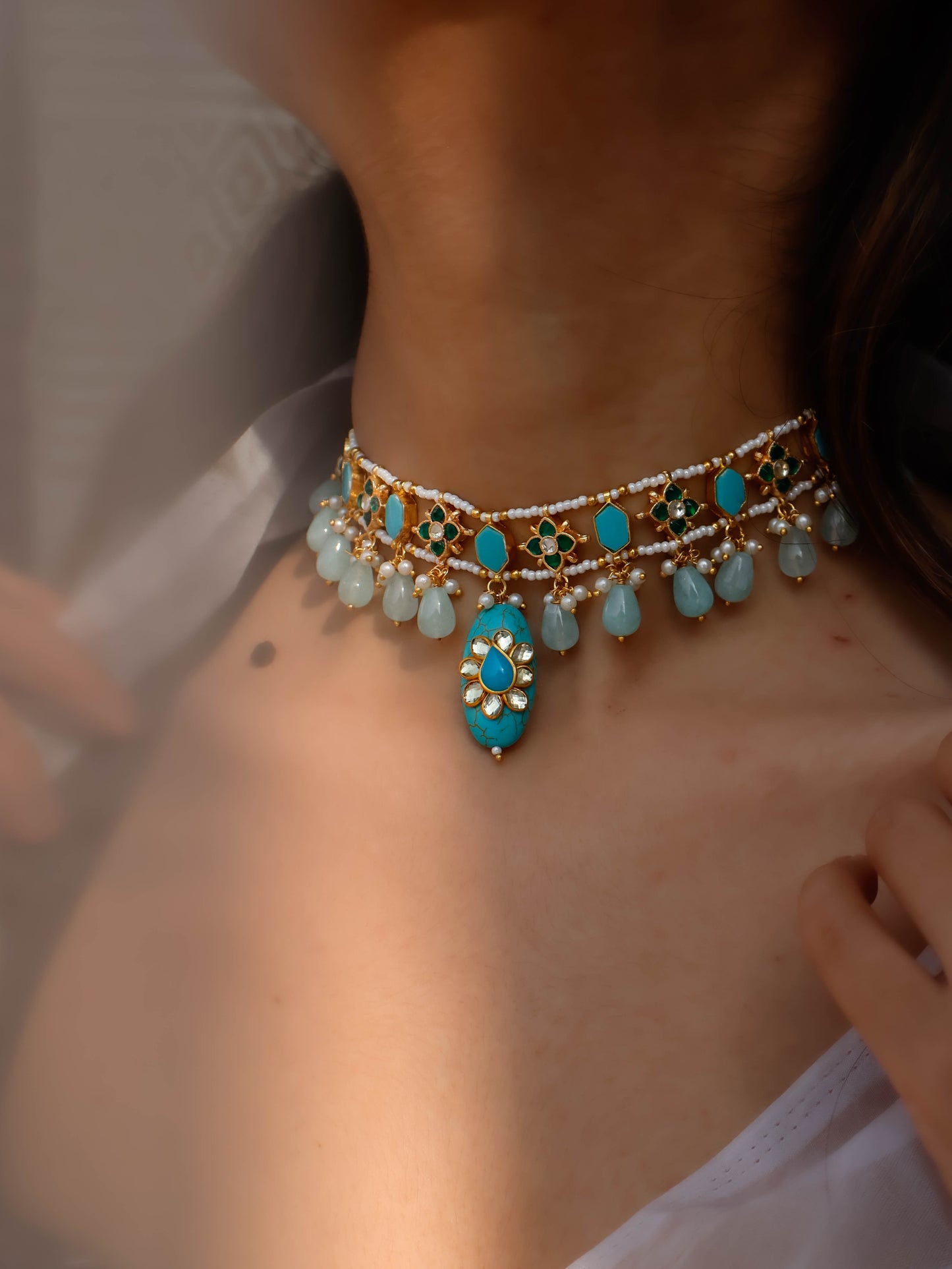 Jhinook Turquoise Choker Necklace