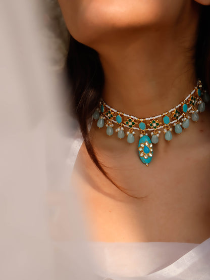 Jhinook Turquoise Choker Necklace