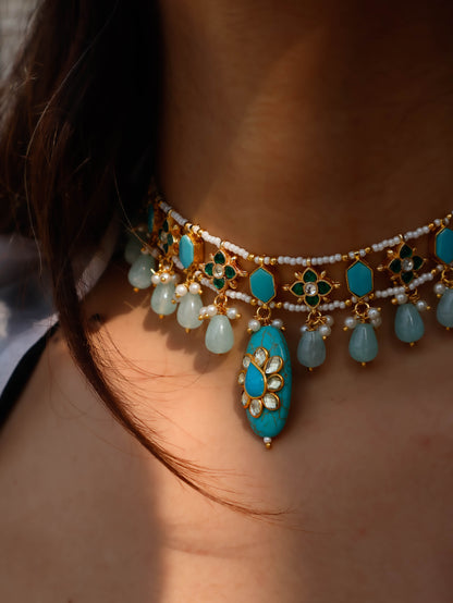 Jhinook Turquoise Choker Necklace