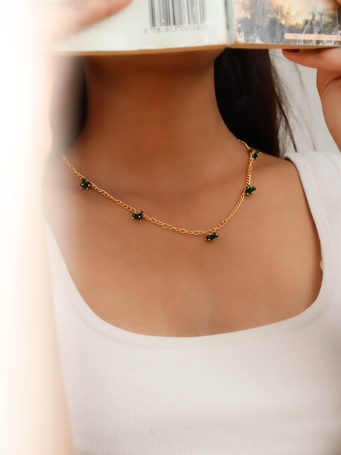 Akoya Green Drops Necklace