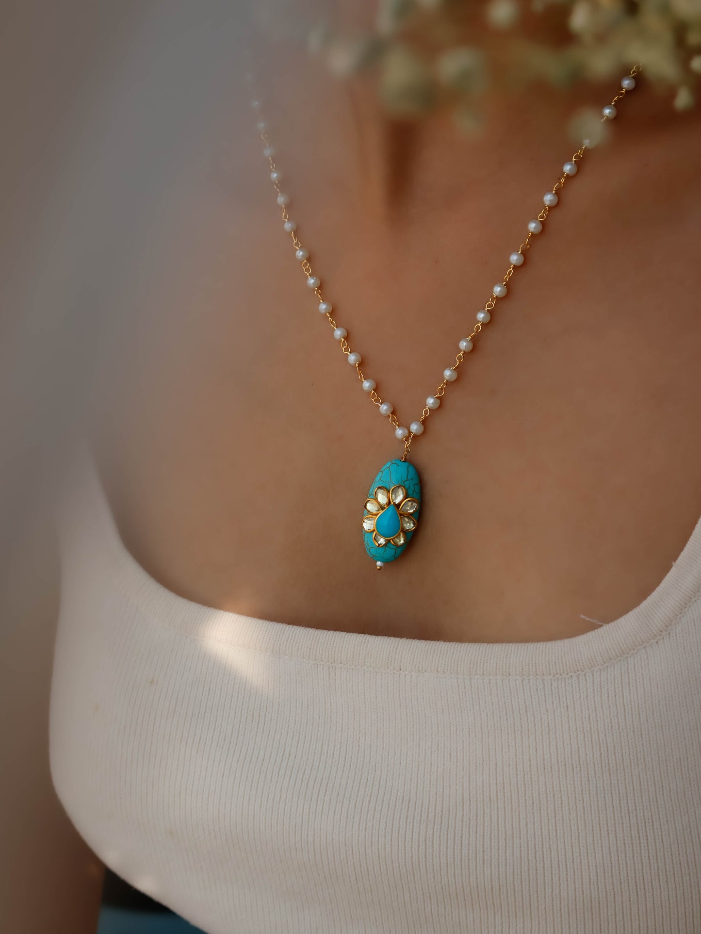 Tessa Turquoise Pendant Necklace