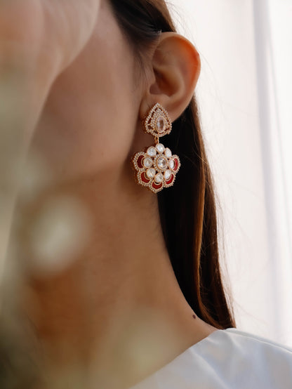 Rylee Kundan Red Earrings