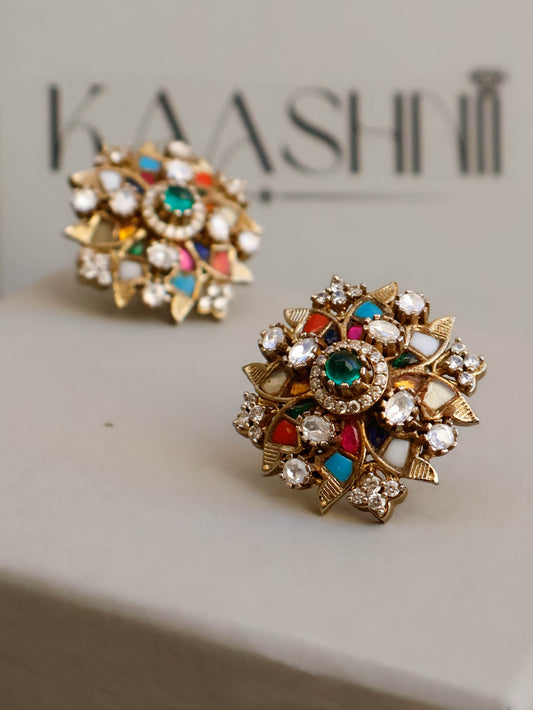 Ori Navrattan Antique Kundan Studs