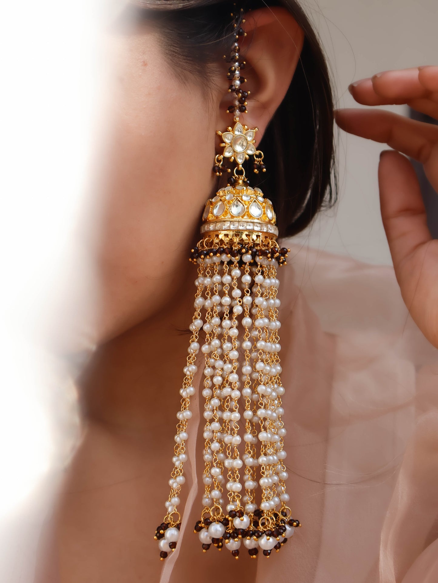 Maymunah Kundan Jhumka Earrings