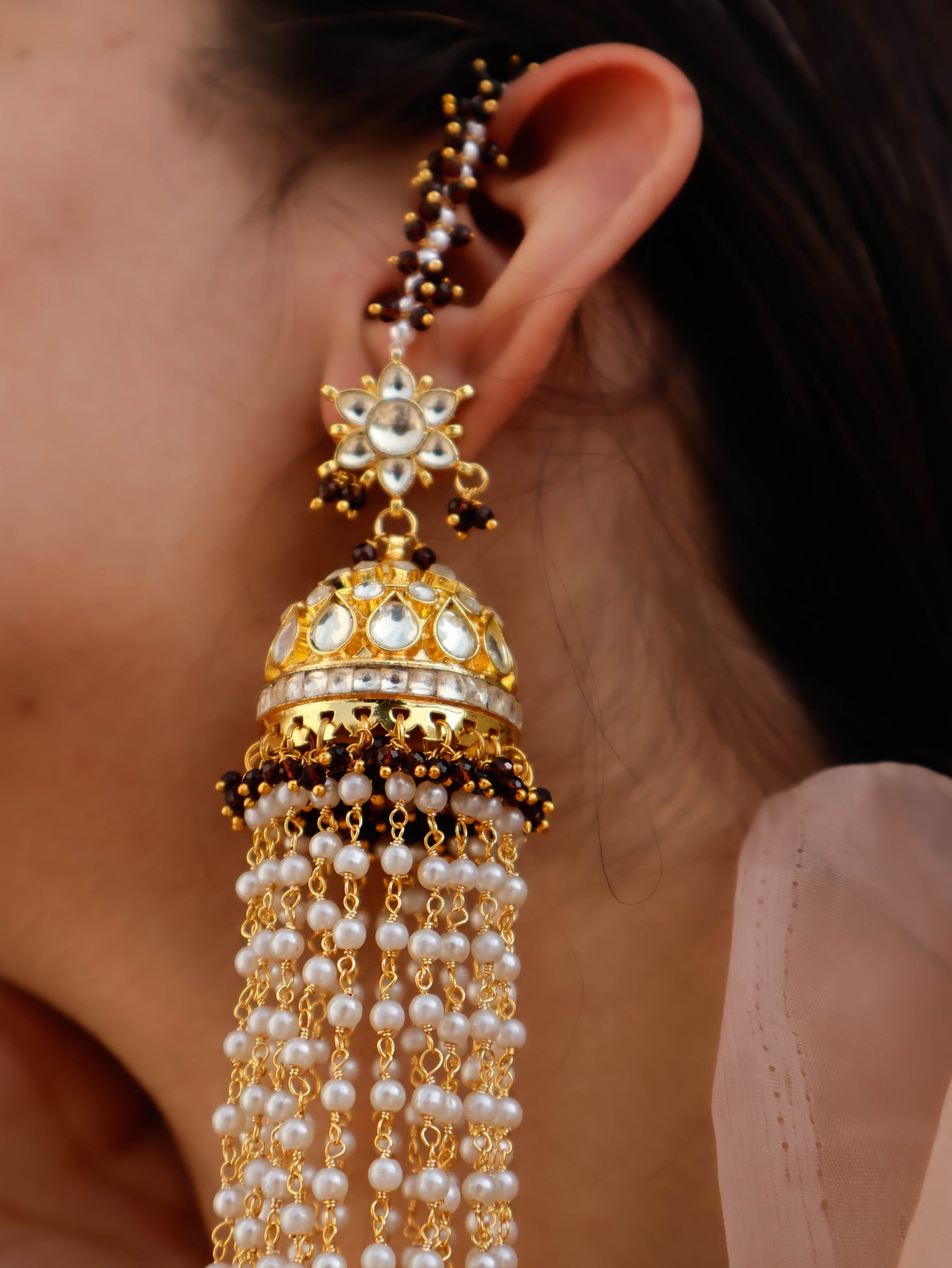 Maymunah Kundan Jhumka Earrings