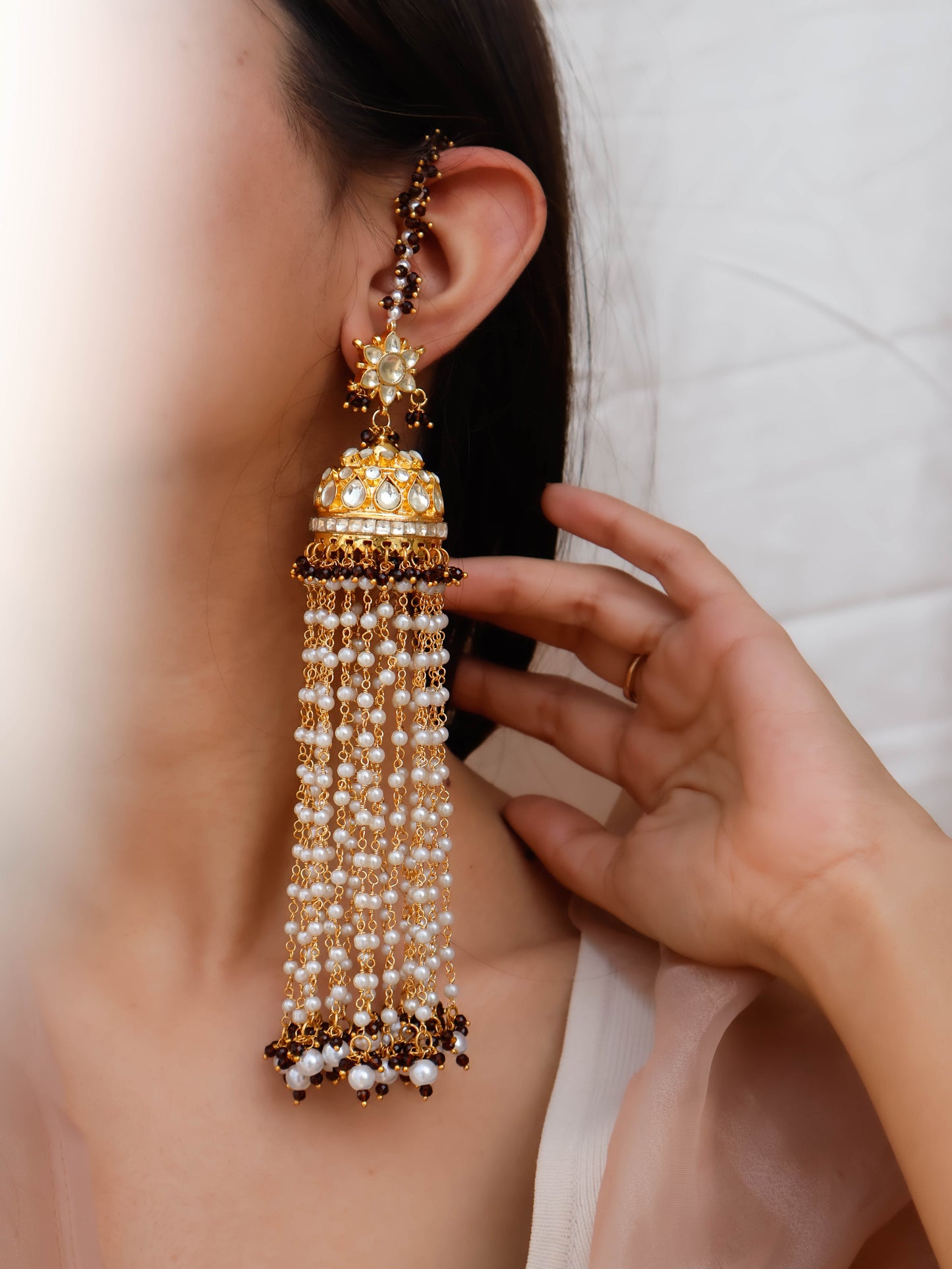 Maymunah Kundan Jhumka Earrings