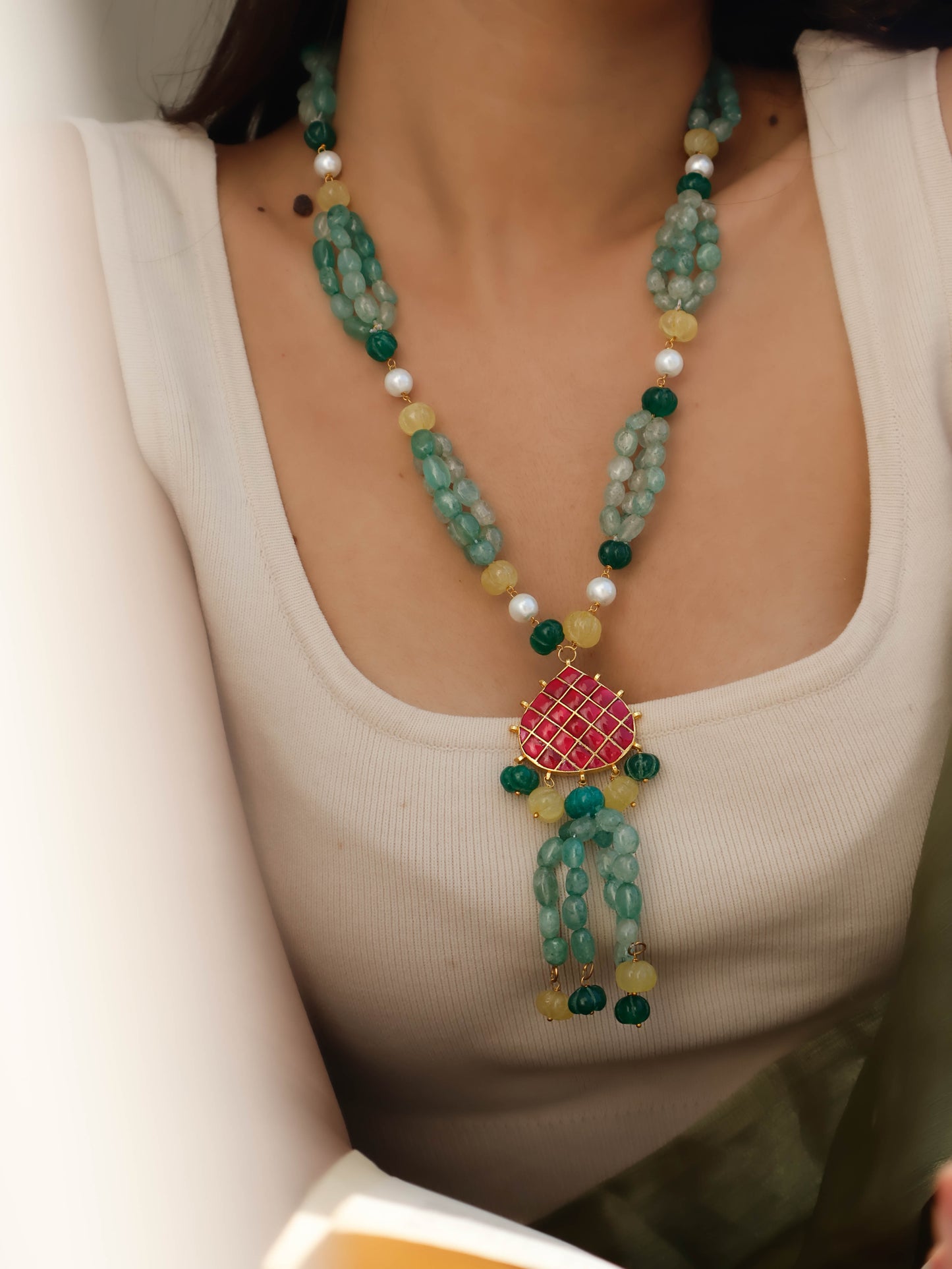 Gracie Green Kundan Necklace