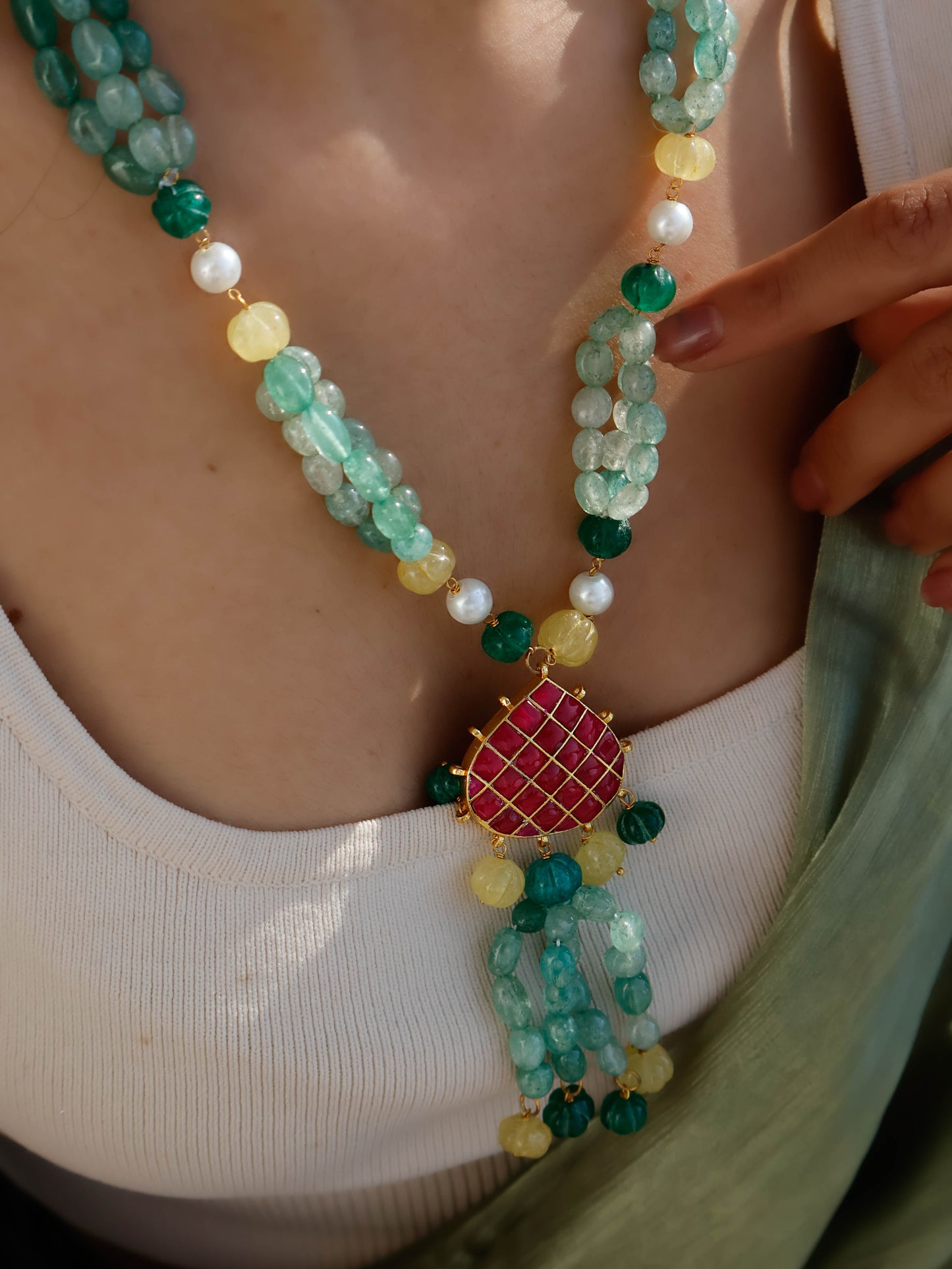 Gracie Green Kundan Necklace