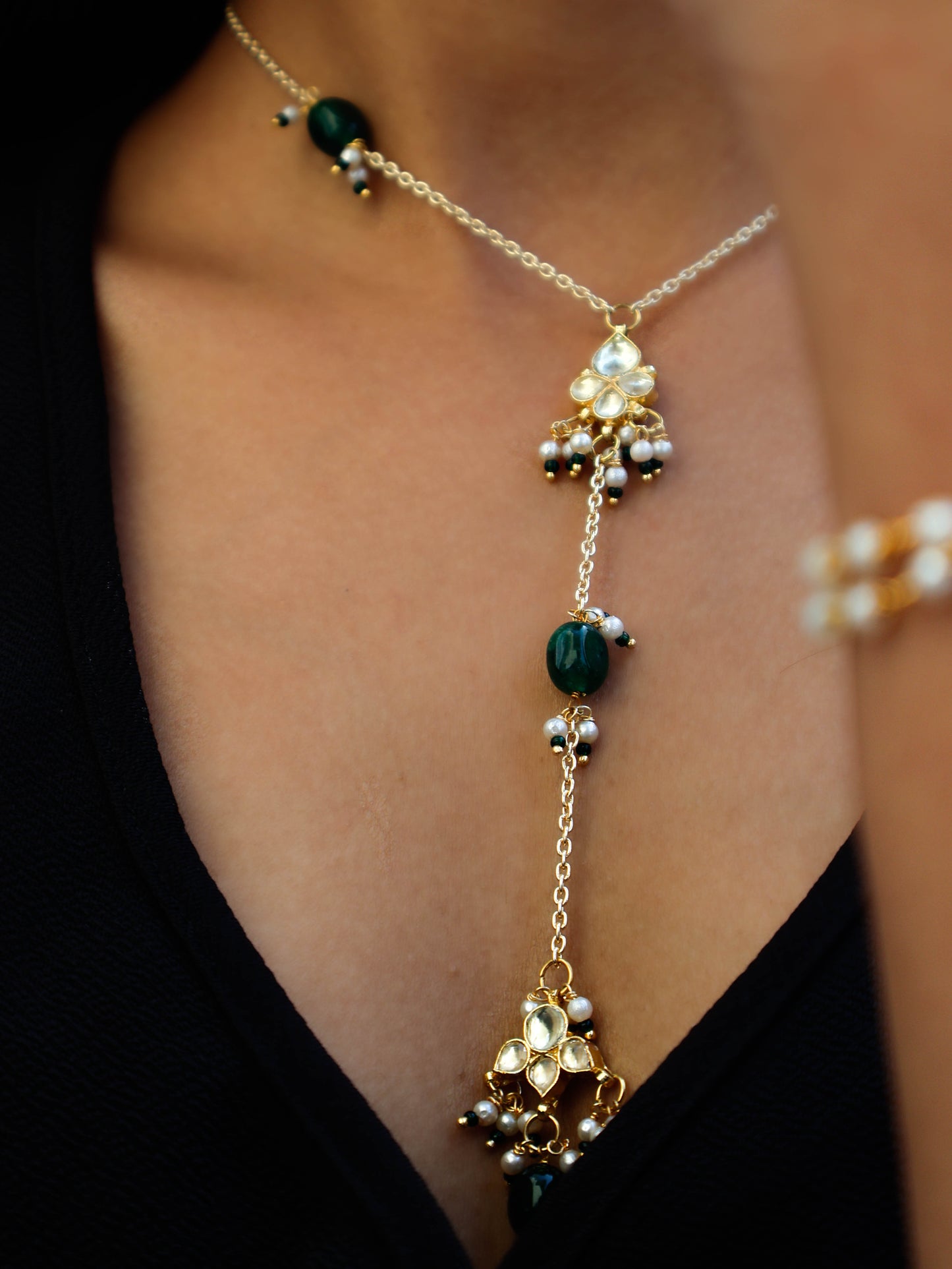 Raga Green Kundan Necklace