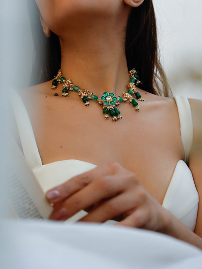 Stylia Green Kundan Necklace