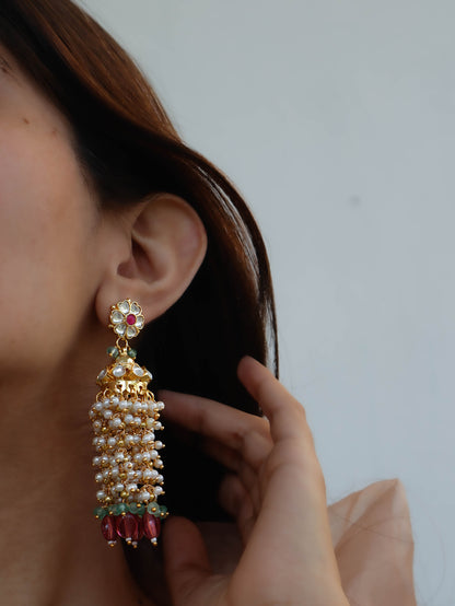 Riyah Kundan Jhumka Earrings