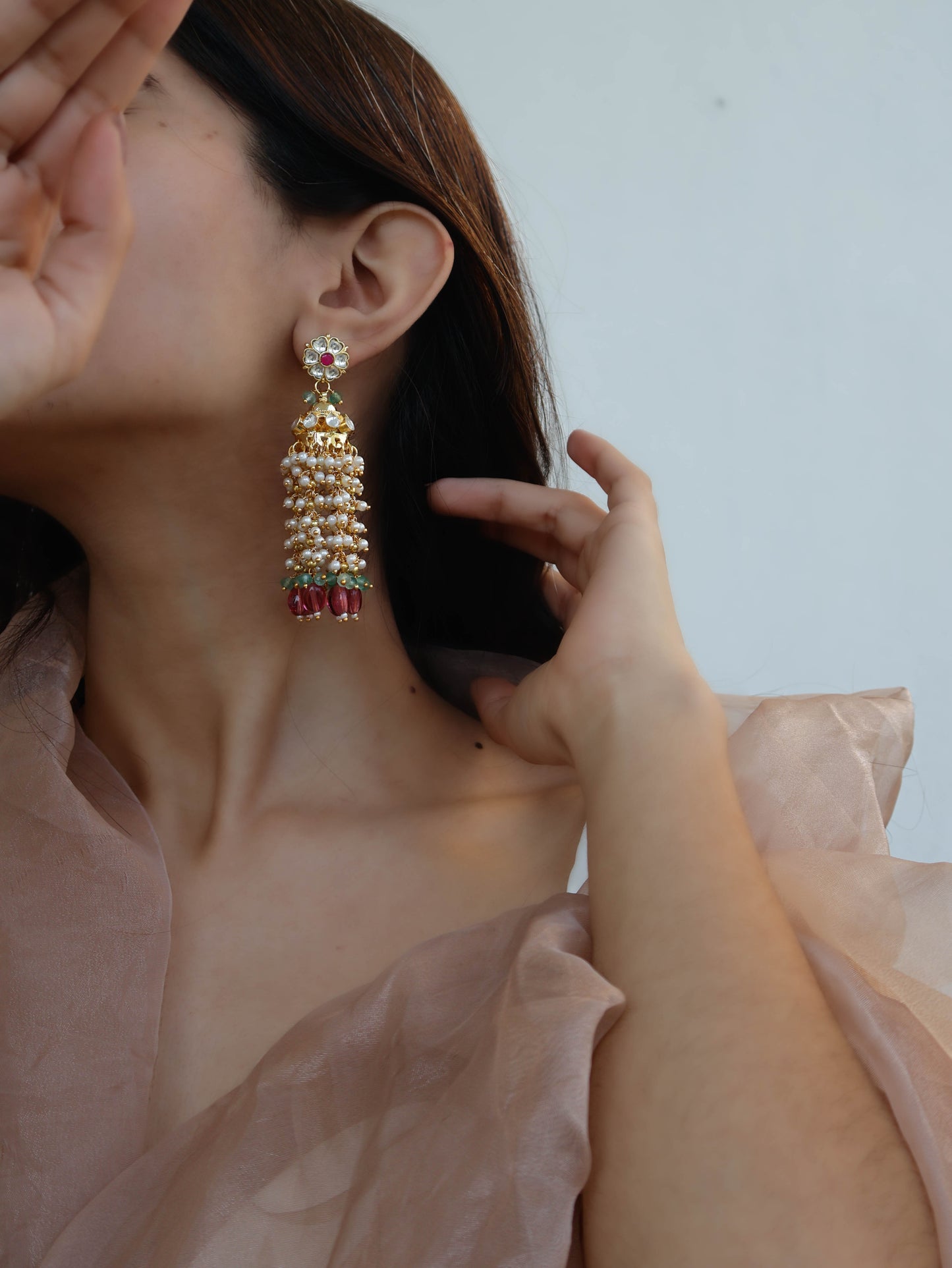 Riyah Kundan Jhumka Earrings