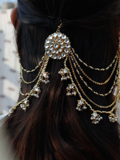 Nehaal Kundan Ear Chain & Hair Accessory