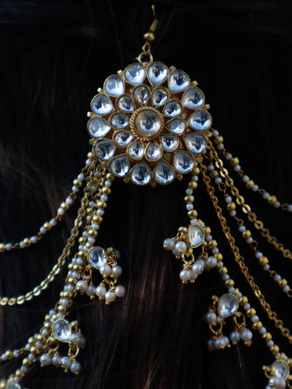 Nehaal Kundan Ear Chain & Hair Accessory