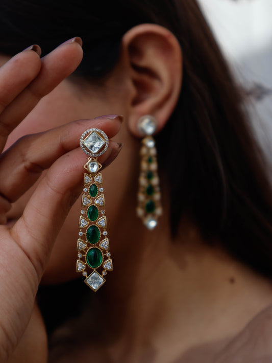 Nivi Green Polki Earrings