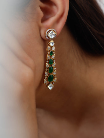 Nivi Green Polki Earrings