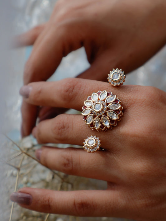 Sally Floral Kundan Ring