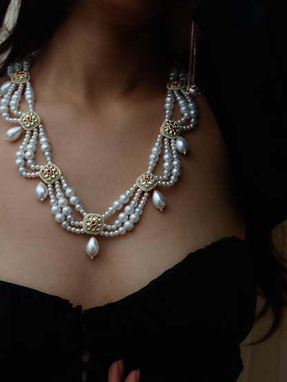 Amelia Meenakari Pearl Necklace