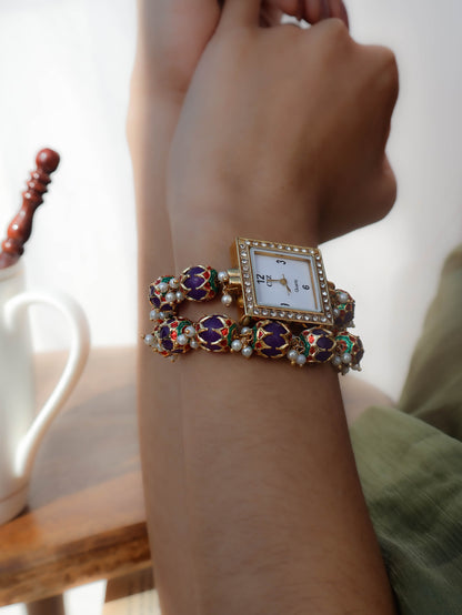 Wrenley Purple Bracelet and Wrist Watch Set