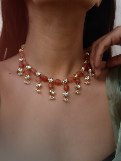 Kamya Orange Kundan Necklace