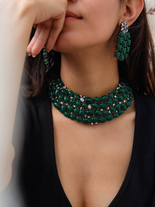 Vipula Green Necklace Set