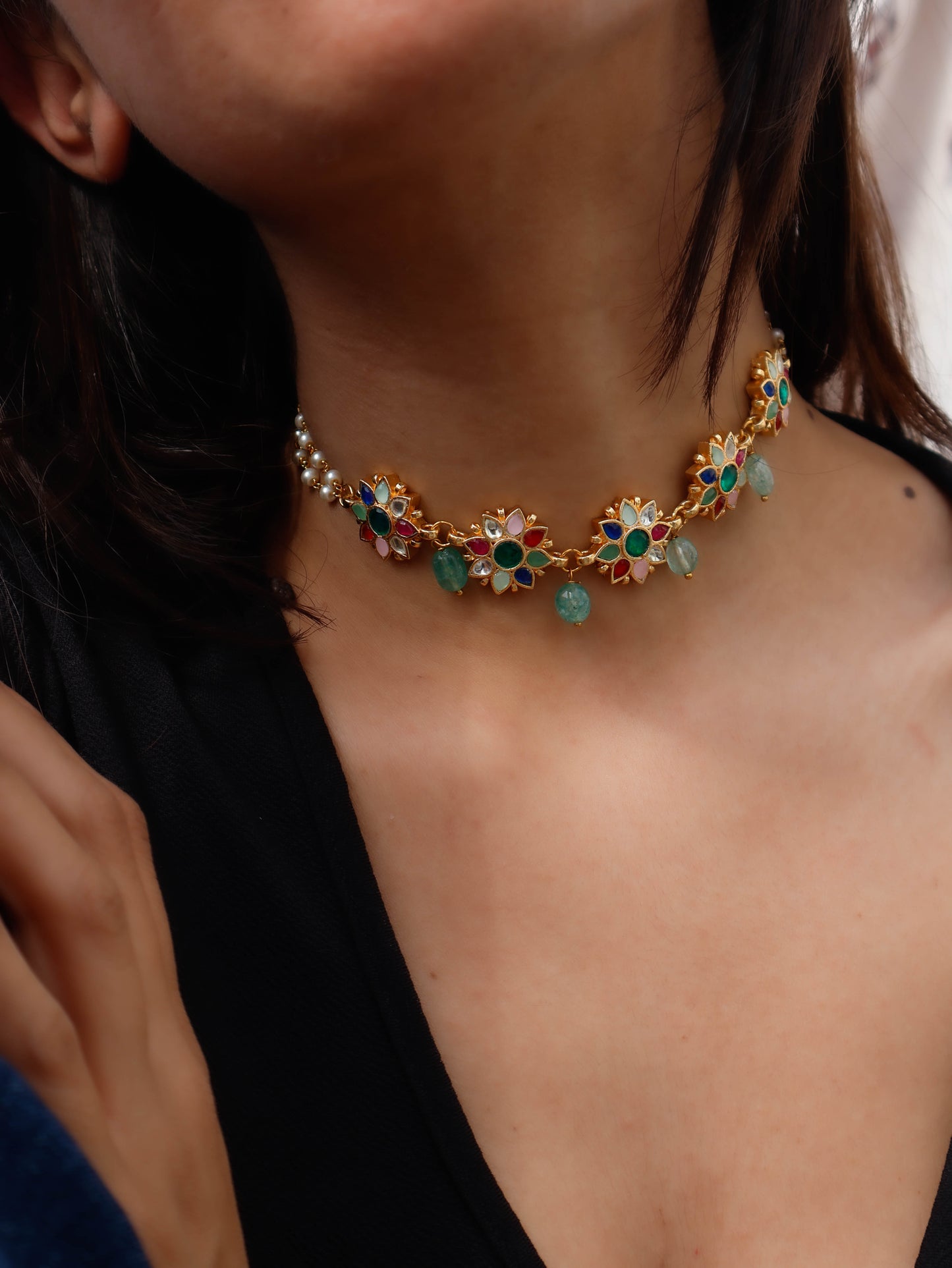 Lacey Kundan Choker Necklace