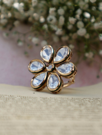 Neasa Floral Polki Ring