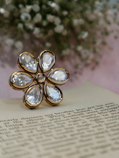 Neasa Floral Polki Ring