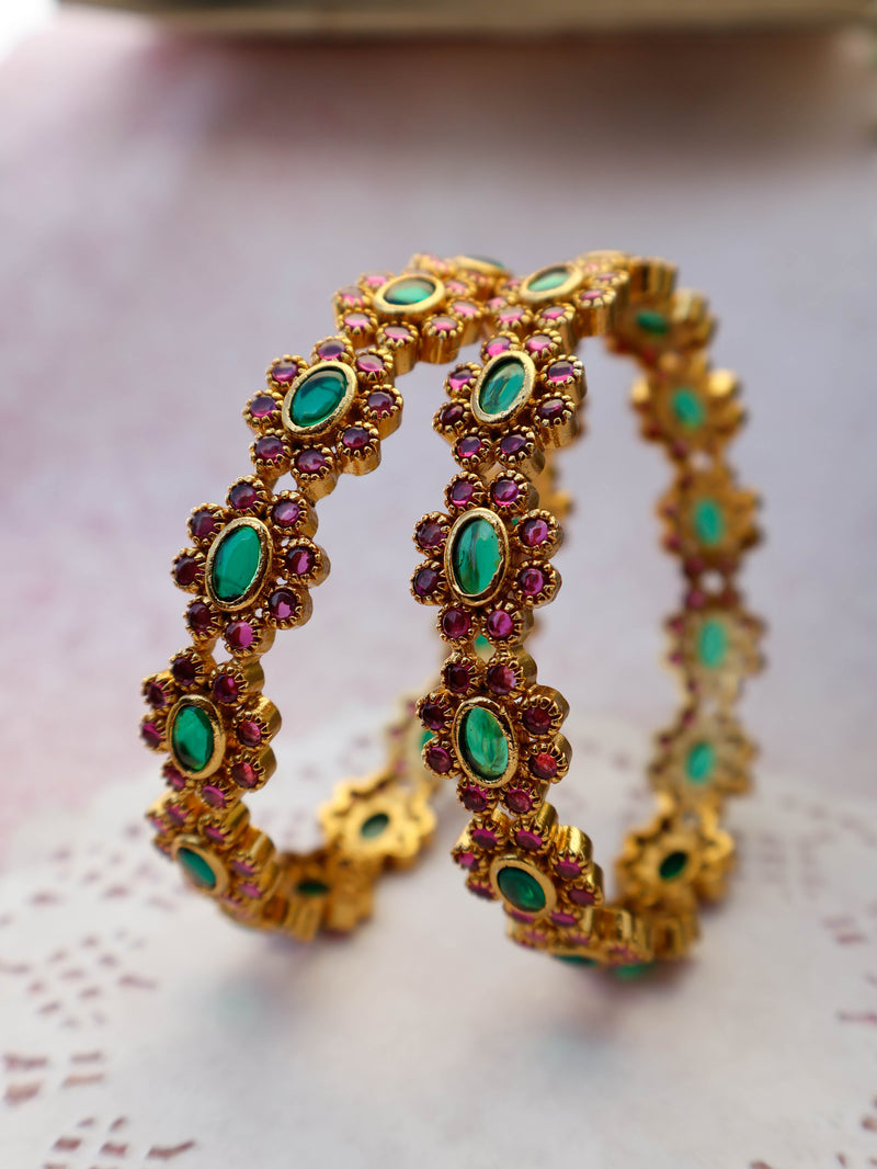 Nirvi Kundan Bangles - Pair of 2