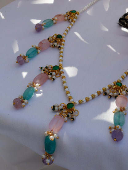 Tarannum Pastel Kundan Necklace