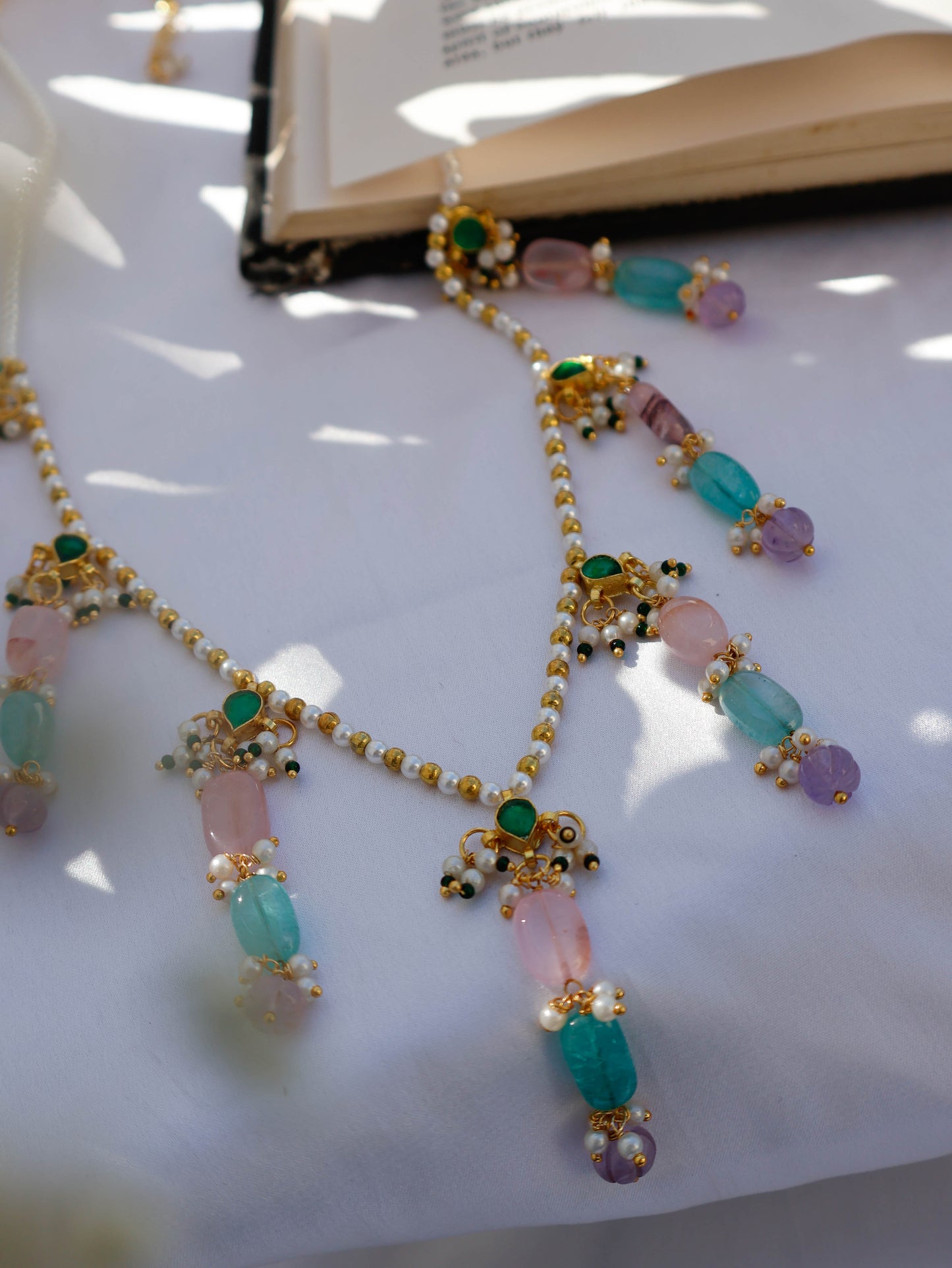 Tarannum Pastel Kundan Necklace