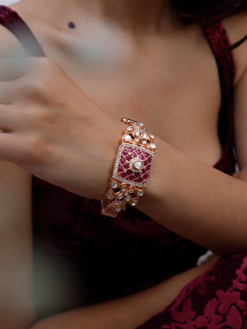 Maisie Pink Kundan Bracelet
