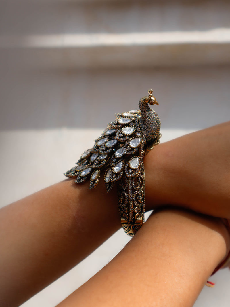 Arya Peacock Polki Antique Bangle