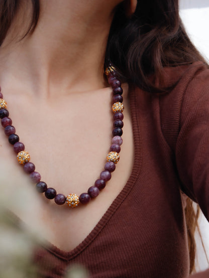 Kavi Purple Long Necklace